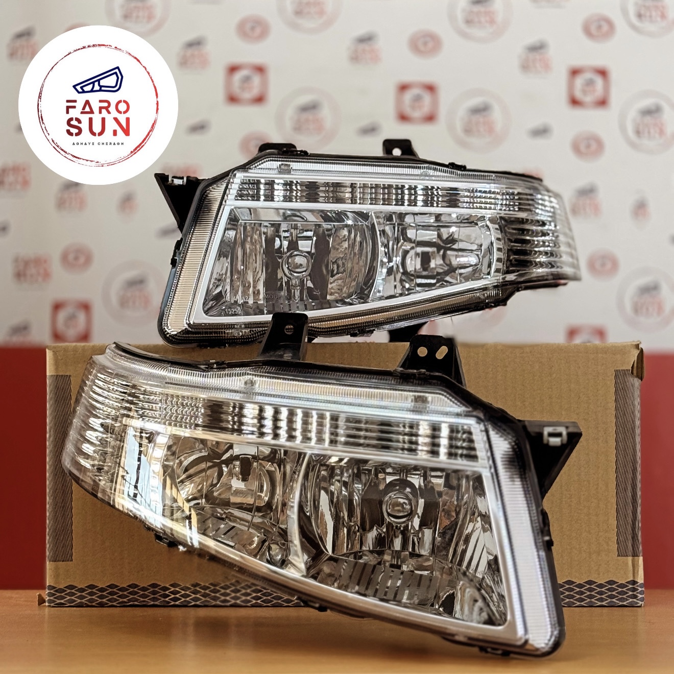 چراغ جلوی سمند سورن موتور دار برند مدرن صنعت بسته ۲ عددی (جفت)